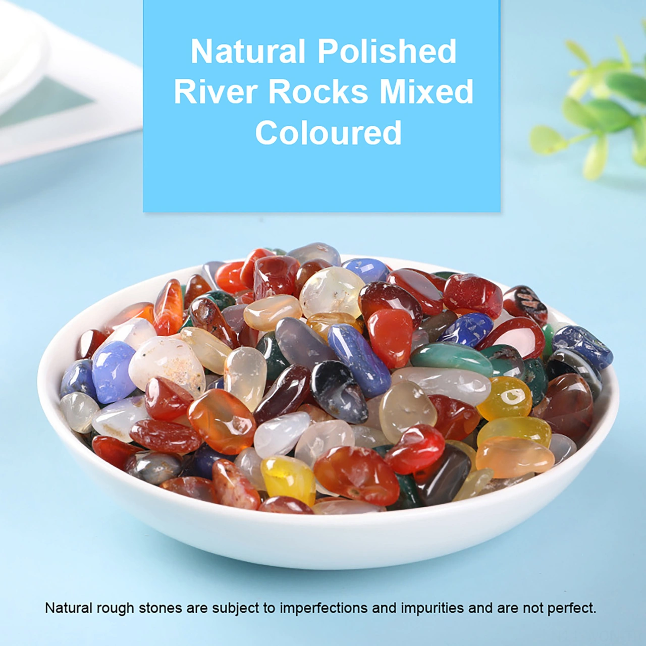 Neevoyu Doğal Renkli Ayaraklanmış Agate Taşları, 9-13mm, 500g, Dıy Akvaryum Dekorasyonu, Doğal Safsata İçerir