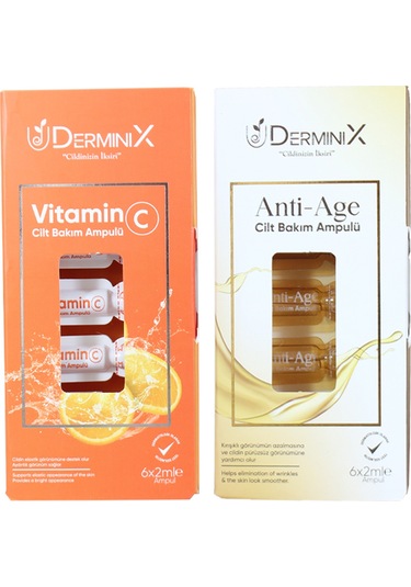 Derminix Vitamin C ve Anti-Age Cilt Bakım Ampulü 12'li 6 x 2 ML