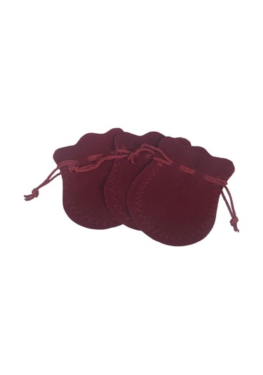 Kadife Kese Bordo 50 Adet 6x8 Boy Takı, Altın Kesesi İpli & Büzgülü