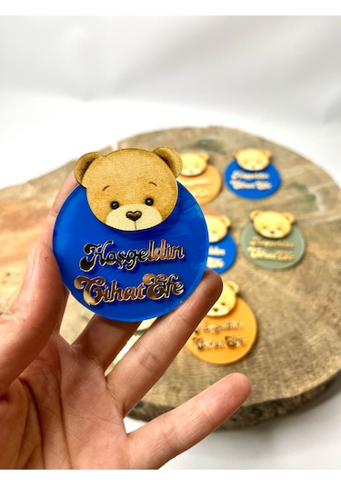 Mr. Home Ayıcıklı Pleksili Magnet-uv Baskılı Doğum Hatırası Magnet