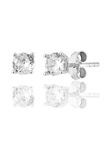 Zanaatsilver 925 Gümüş Pirlanta Montürlü Tektaş Küpe 3 MM