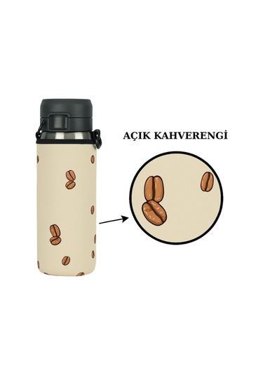 Quick Flip 1.06 Lt. İle Uyumlu Omuz Askılı Termos Kılıfı Açık Kahverengi