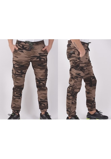 Black Steel,Bel-Paça Lastikli,Cepli Kamuflaj Pantolon-91000