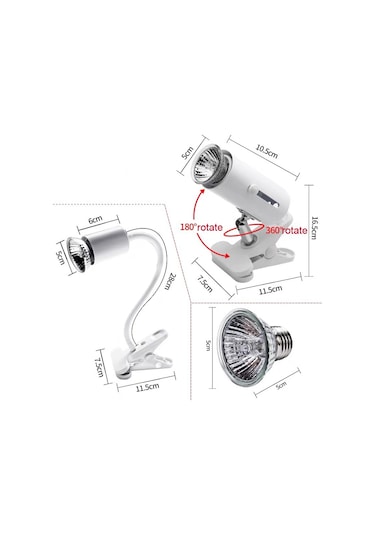 Sones Zy-uab Kaplumbağa Arka Işık Uva Isıtmalı Tırmanma Evcil Hayvan Arka Işık, Ampullü Ab Fişi