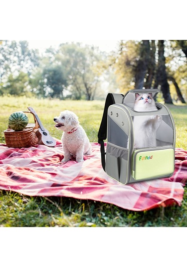 Funadd Fold Nefes Alabilir Pet Sırt Çantası Açık Omuzlar Kedi Çantası Sarı