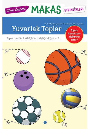 Okul Öncesi Makas Etkinlikleri Kes Yapıştır Oyna 1. Seviye - Dikkat Atölyesi Yayınları