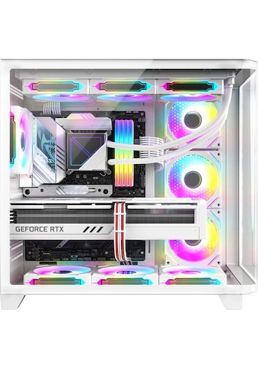 Dragos Ocean Curved Pro 750W 80+ Temperli Cam Atx Mid Tower Oyuncu Bilgisayar Kasası Beyaz