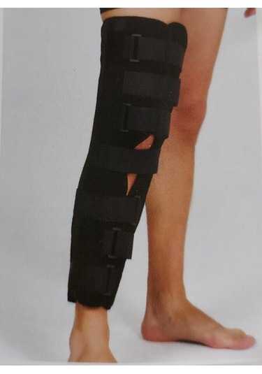 Orthosoft Yetişkin Balenli Metal Çubuklu Diz Sabitleyici Immobilizer Siyah 50 CM