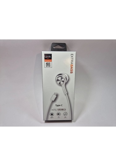 Linktech Ekstra Bass Kablolu Kulaklık , Linktech H75 Beyaz Type-c Mikrofonlu Metal Kablolu Kulaklık Universal