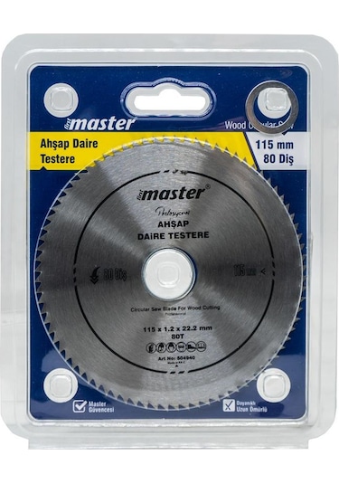 Master 530940 Ahşap Daire Testere Bıçağı 115 Mm 80 Diş Elmassız