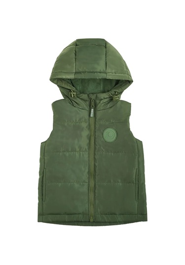 Kari Baby Kapüşonlu Sıcak Tutan Yeşil Erkek Çocuk Yeleği 317824096 Khaki