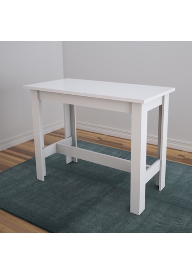 Pasifichome Barra Beyaz Bar Masası & Mutfak Masası / Yüksek Yemek Masası