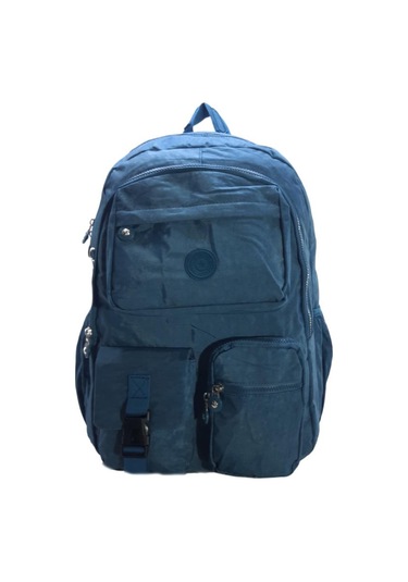Klinkır Okul Çantası Lise Ortaokul Üniversite Kadın Sırt Çantası Hafif Kumaş Çok Cepli Mavi