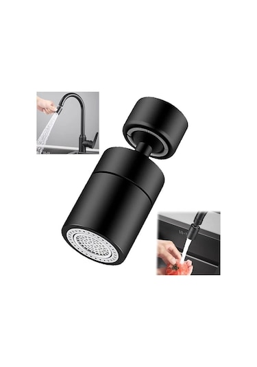 Sunup Sn-29318 Çift Hız Ayarlı Siyah Musluk Başlığı