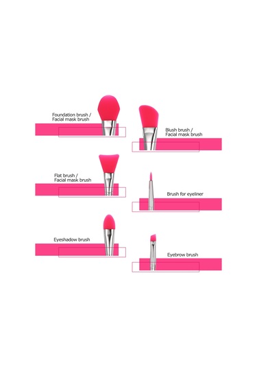 Shineyee 6'li Silikon Makyaj Fırçası Seti - Fondöten Ve Mask Uygulama Fırçaları, Dökülmez, Hafif Ve Ekonomik