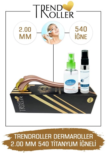 Trendroller Dermaroller 2.00mm Titanyum 540 Iğne Orijinal Derma R