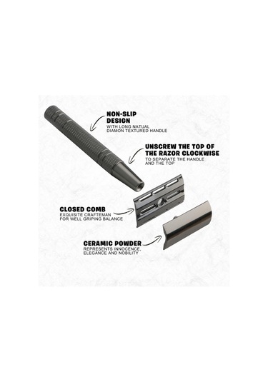 Mufunye Çift Bıçaklı Erkek Tıraş Bıçağı - 10 Yedek Bıçak Hediyeli Gümüş