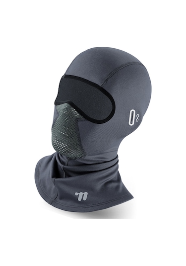 Wezone Kışlık Termal Balaklava - Gözlük Delikli, Nefes Alabilir, Reflektif Motosiklet Ve Kayak Maskesi Gri