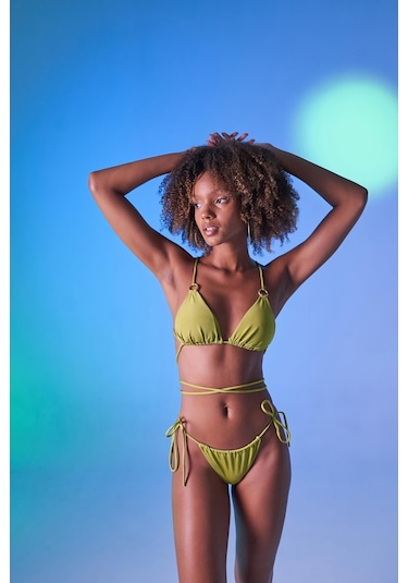 Holly Lolly Üçgen Bağcıklı Ayarlanabilir Delphi Bikini Üstü Yeşil