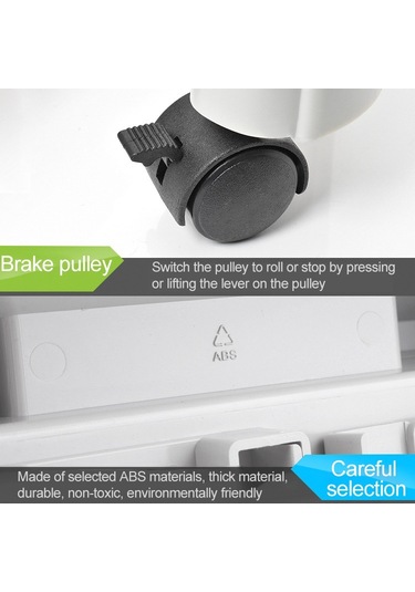 Sones 5-tekerlekli Ayarlanabilir Hareketli Kasnak X-tipi Bilgisayar Ana Bilgisayar Plastik Şasi Tepsi Tutucu Siyah