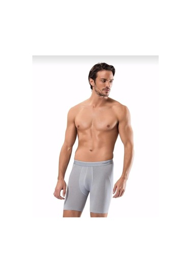 Erdem 1470 Erkek Likralı Uzun Boxer 12 Adet gri