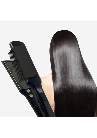 Mufunye Pratik Düzleştirici Tarak - Saç Maşası Aksesuarı, Isıya Dayanıklı, Kolay Şekillendirme, Taşınabilir, Gül Altın Renk