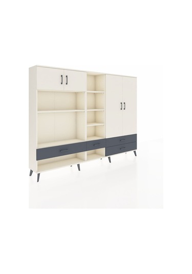 Arges Dolap 12 Raflı 4 Çekmeceli 4 Kapaklı 220x30x163 Aytaşı-ayta Aytaşı-aytaşı/antrasit