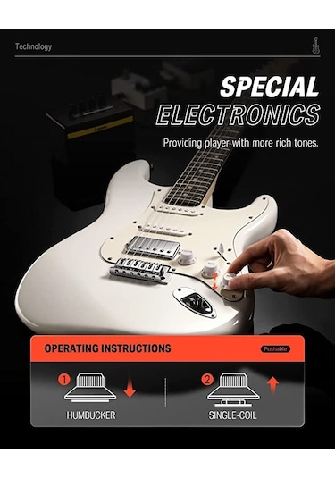 Donner Dst-152 Full-size St Elektro Gitar Seti Beyaz