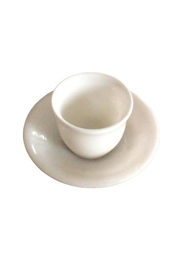 Kupala Mermer Fincan Seti Geniş Beyaz