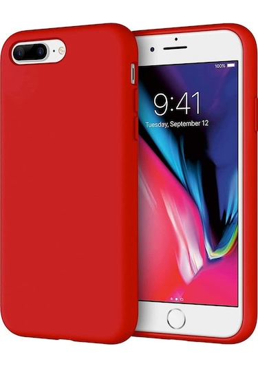 İphone Uyumlu 7 Plus / 8 Plus Lansman Kılıf İçi Kadife Leke Tutmaz Yüksek Kalite Kirmizi