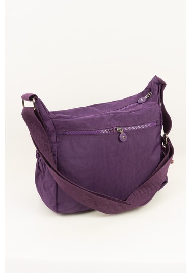 Krinkıl / Klinkır Su Geçirmez Kumaş Çok Gözlü Çapraz Kol ve Omuz Postacı Çantası Mor 5835 Mor