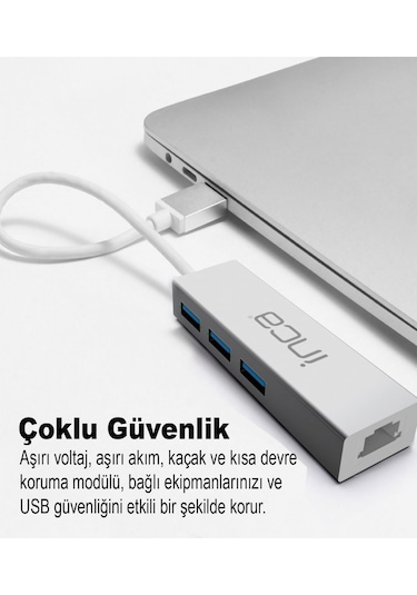 Inca Iusb-03t Usb 3.0+ Rj45 Ethernet Çoklayıcı Adaptör