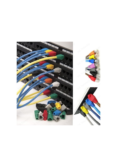 Rj45 Cat5 Cat6 Renkli Koruyucu Kılıf - 25 Adet Papuç