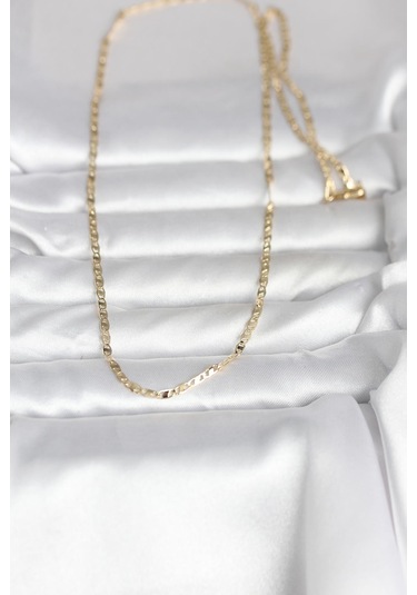 14k Gold Renk Yassı Zincir 60 Cm Kadın Kolye Cm Renkli 20515744