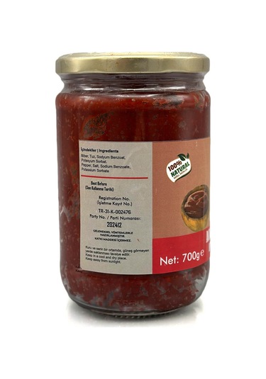 Antep Güneş Kurusu Tatlı Biber Salçası 700 Gr