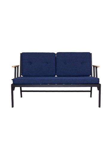 Koza Home Mist Lacivert Çift Kişilik Bahçe Koltuğu Siyah İskelet 6008 Lacivert