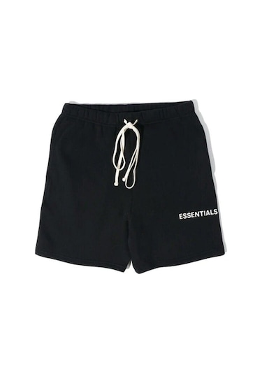 Altamira Erkek Siyah Essantial Baskılı Oversize Şort 001