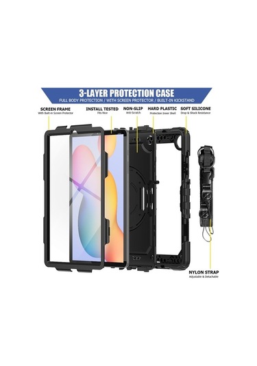 Samsung Uyumlu Galaxy P610 Tab S6 Lite 10.4 Pars Zırhlıtablet Kılıfı