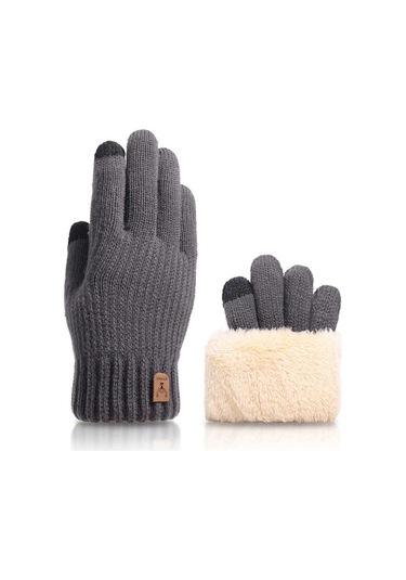 Elmpaly Bej Tek Parmak Dokunmatik Kışlık Termal Bisiklet Ve Doğa Yürüyüşü Eldiveni Bej