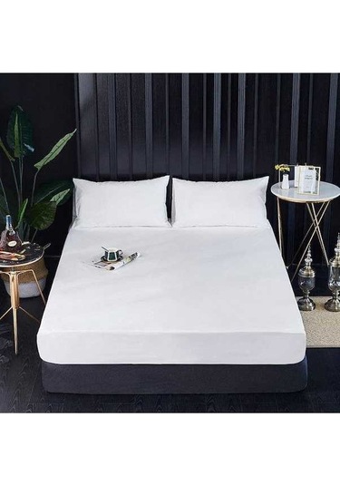 Novahub İpeksi Yumuşak Konfor Beyaz Çarşaf, Fırçalanmış Mikrofiber, Derin Cep Levha, Su Geçirmez, 80x200+30cm-200x220+30cm Beyaz