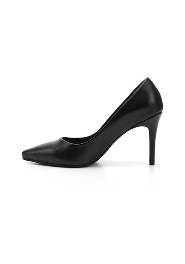 Gönderi R Siyah Platinum Sivri Burun İnce Topuklu Hakiki Deri Stiletto Siyah