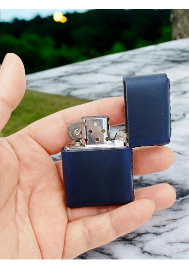 Cronder Hakiki Deri Çakmak Kılıfı Lacivert