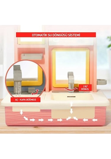 Kayyum Oyuncak Kukuli Şarkılı Eğitici Modern Banyo Seti  Pembe