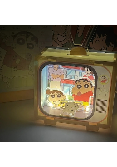 Reedark Yeni Gizemli Akrilik Gece Lambası - Sevimli Shin-chan Tv Desenli, Odalar Ve Yurtlar İçin Dekoratif Hediye Diğer