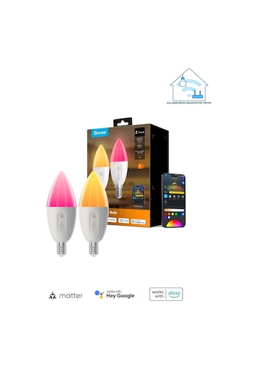 Govee Rgbww Matter Destekli E14 Akıllı Ampul - 2'li Paket