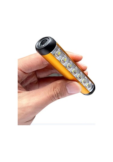 Aubyhe Alüminyum Abs El Feneri, Cob+led Işık, Type-c Şarj, Ipx4 Su Geçirmez, 300lm, Mıknatıs Ve Kalem Klasörü İle Taşınabilir Altın