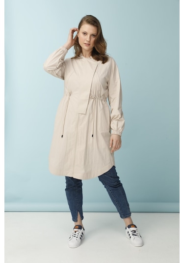 Bel Bağcıklı Trençkot - Taş