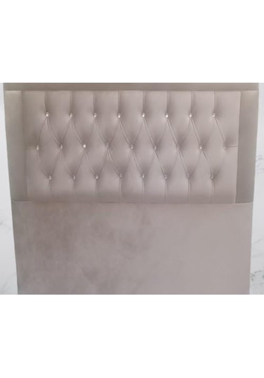 Dk El Yapımı Kapitoneli Çift Kişilik Başlık Tay Tüyü Kumaş Sütlü Kahverengi 140 CM 1448bng90308