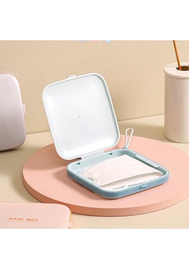 Gajeena Taşınabilir Masak Saklama Kutusu - 3'lü Set, İnce Ve Hafif Tasarım, Çeşitli Maske Türleri İçin Uygun Gök Mavisi