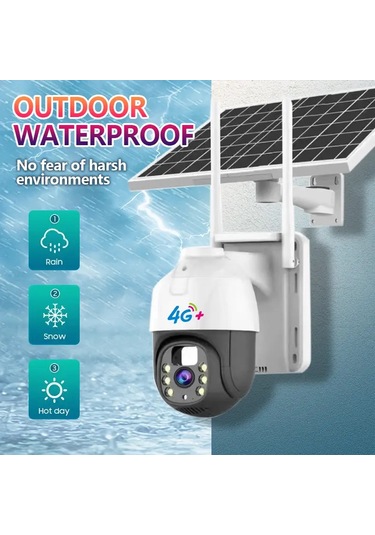 Cmr47 Güneş Panelli Sim Kart İle Çalışan 4g+ Wi-fi 5mp Ip Kamera